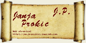 Janja Prokić vizit kartica
